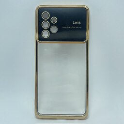 کاور A52s سامسونگ LENZO شفاف محافظ لنزدار طلایی