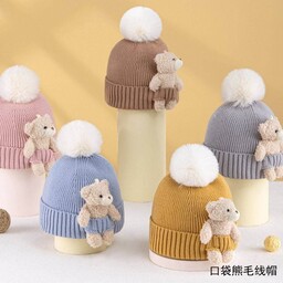 کلاه عروسک داره بچگانه وارداتی کیفیت تضمینی مناسب حدود سنی 2 تا 6 سال رنگبندی متنوع و جذاب بافت درجه یک 
