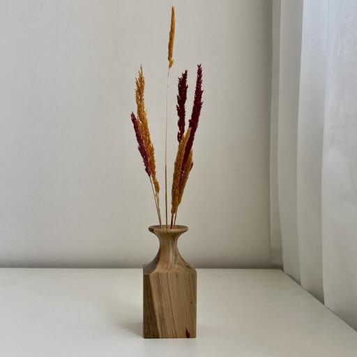 گلدون بهارا تک تهیه شده از چوب گردو دست ساز
