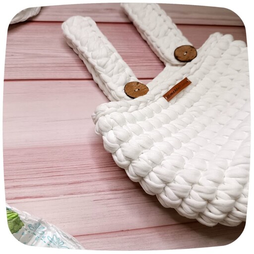 آویز تریکویی تخت نوزاد مدل ساده سایز بزرگ مناسب قرار دادن لوازم دم دستی و اسباب بازی 
