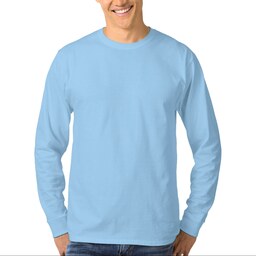 تی شرت آستین بلند مردانه مدل پنبه یکرو ساده رنگ آبی روشن