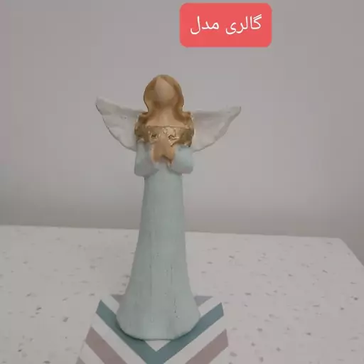 مجسمه فرشته ایستاده آبی فروشگاه گالری مدل