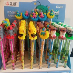 مداد  فشنگی با سر مدادی  سگ های نگهبان در  چهار رنگ 