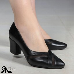 کفش زنانه ی 5سانت جدید، رویه ترکیبی توری و چرم صنعتی، کیفیت بالا، سایز 36 تا 41