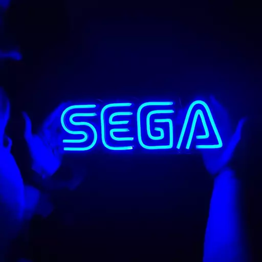 تابلو نئون طرح بازی سگا SEGA سایز 35 در 10 رومیزی و دیواری