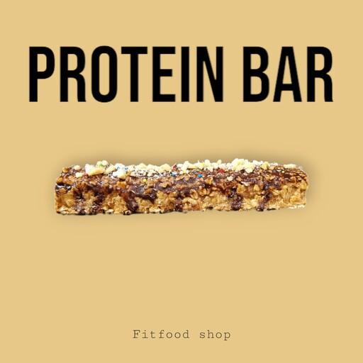 پروتئین بار خانگی(13 گرم پروتئین خالص) طعم شکلاتی شیرین شده با عسل و شیره انگور