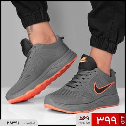 کفش ورزشی مردانه نایک طوسی نارنجی 
