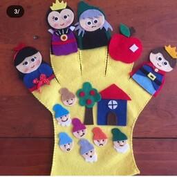 عروسک دستکشی عروسک نمایشی عروسک انگشتی طرح سفید برفی و هفت کوتوله