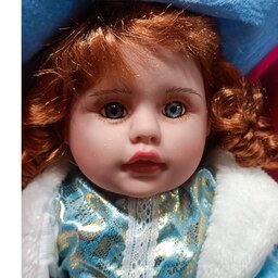 اسباب بازی دخترانه مدل عروسک بزرگ  موزیکال 48 سانتی لباس آبی 