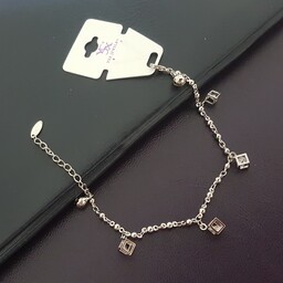 دستبند زنگوله ای YSX نقره ای طرح مکعبی
