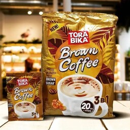 کافی میکس براون 3 در 1 ترابیکا  با شکر قهوه ای بسته 20 ساشه ای 