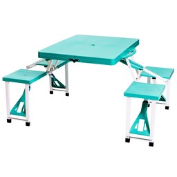میز و صندلی تاشو مسافرتی 4نفره رنگ سبز،سبک،مقاوم،ابعاد بسته 85سانت طول و 32 سانت عرض