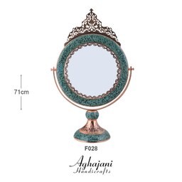 آینه گرد بزرگ فیروزه کوبی آقاجانی کد F028