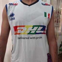 تیشرت باشورت لباس تیم ملی والیبال ایتالیا2023 رنگ سفید
