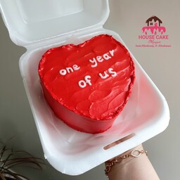 بنتو کیک خامه ای قلب قرمز سالگرد ازدواج یک سال از ما 