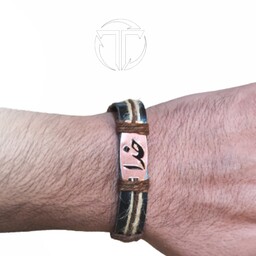 دستبند چرم مصنوعی با پلاک خدا  بسیار شکیل و زیبا با قیمتی استثناعی فروش به صورت تکی و عمده