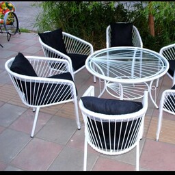 ست 6 نفره صندلی باغی ویلایی کافه ای رستورانی مدل کارینا (هزینه حمل با مشتری گرامی به صورت پس کرایه)