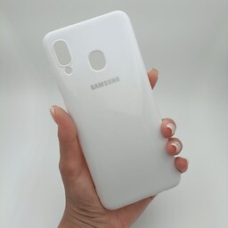 قاب گوشی Galaxy A20 - A30 سامسونگ ژله ای طرح ساده براق سفید کد 18295