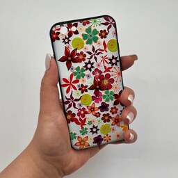 قاب گوشی iPhone 6 - 6s آیفون دور ژله ای طرح گل چند رنگ فانتزی کد 68882