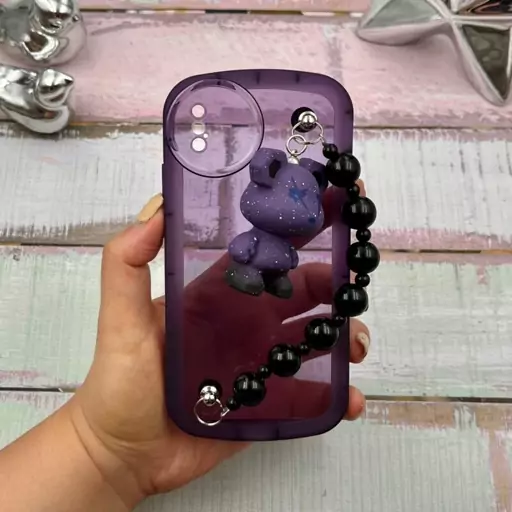 قاب گوشی iPhone X - iPhone XS آیفون ژله ای بالشتی دستبندی خرسی KAWS کد 20650