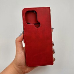 کیف گوشی Redmi A1 Plus - Redmi A2 Plus شیائومی چرمی مدل جاکارتی قرمز کد 53166