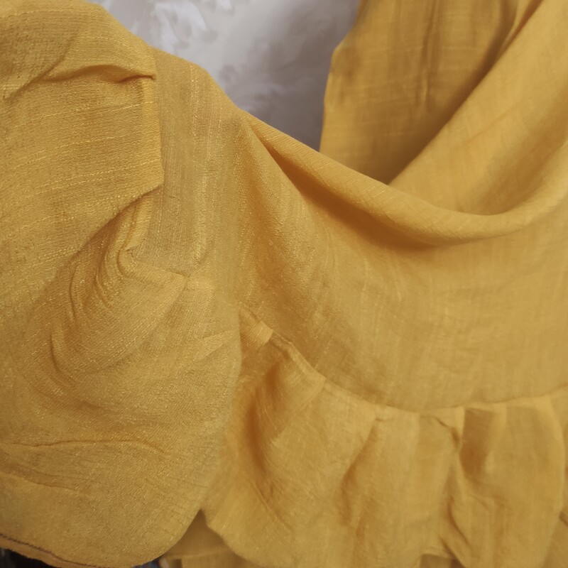   روسری زرد خوش رنگ وال اسلپ چیندار بلند با قیمت استثنایی 