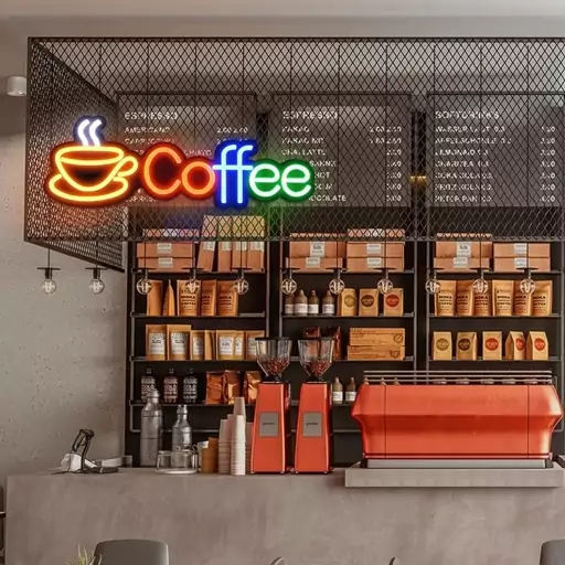 تابلو نئون پلکسی کافه coffee، نیون فلکسی قهوه فروشی