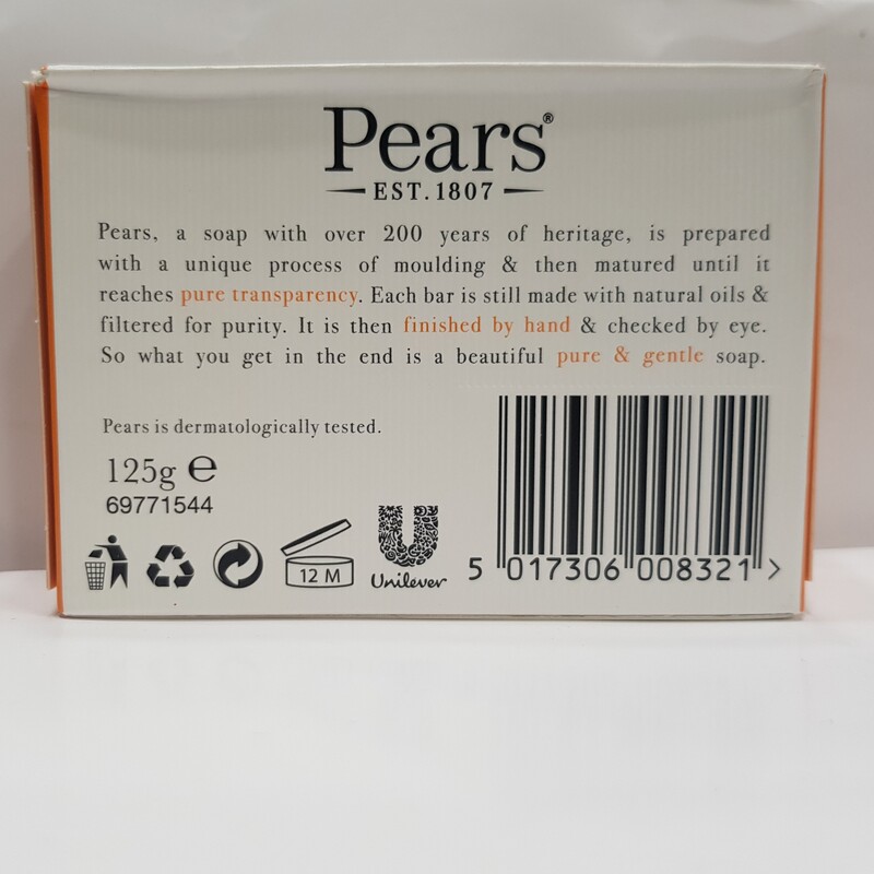 صابون شفاف کننده پوست پیرز  pears مدل Natural oil