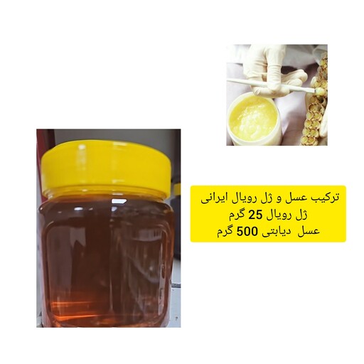 ترکیب ژل رویال ایرانی 25 گرم و عسل دیابتی 