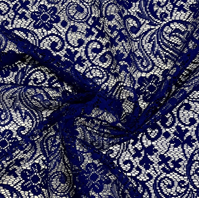 پارچه دانتل با عرض 150 رنگ آبی کاربنی