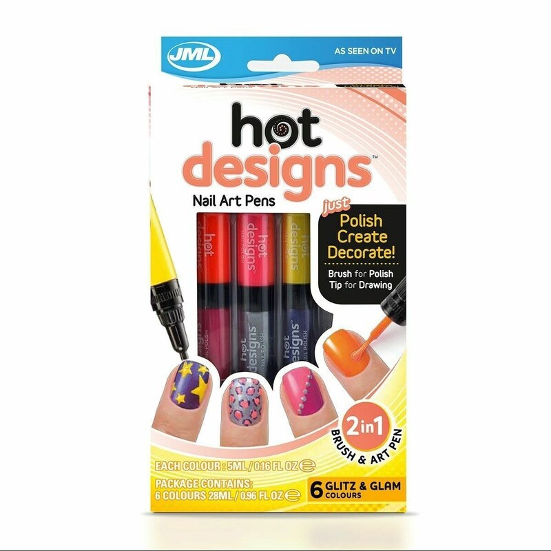 قلم طراحی لاک ناخن 6 تایی هات دیزاین اصل