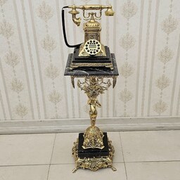 تلفن رومیزی مدل آدا با میز تلفن برنزی مدل فرشته کد 1820 (تلفن برنجی با میز تلفن)