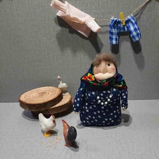 عروسک بیگم خانوم 20 سانتیمتر، عروسک ننه. عروسک پیرزن،عروسک مادربزرگ،عروسک دستساز،عروسک سنتی 