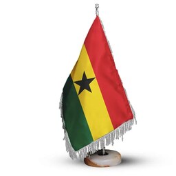 پرچم رومیزی کشور غنا ریشه زرد با پایه سنگی افراتوس
