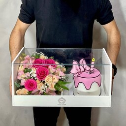 باکس گل و کیک تولد 