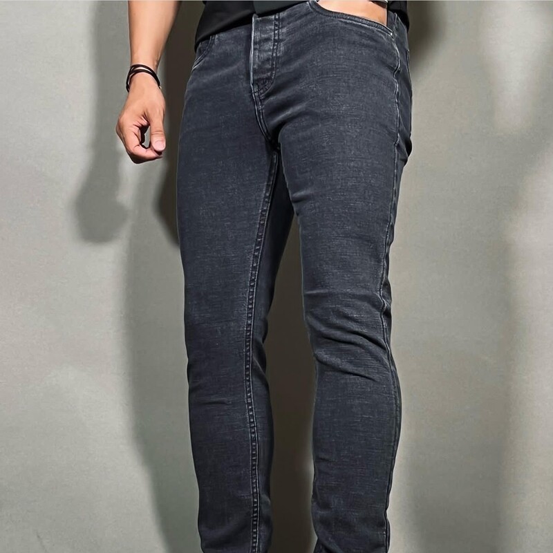 شلوار جین راسته مردانه کیفیت عالی دوخت تمیز فاق بلند دارای کشسانی مناسب