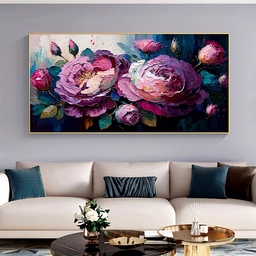 تابلو نقاشی گل رز برجسته تماما کار دست در ابعاد 70 در120