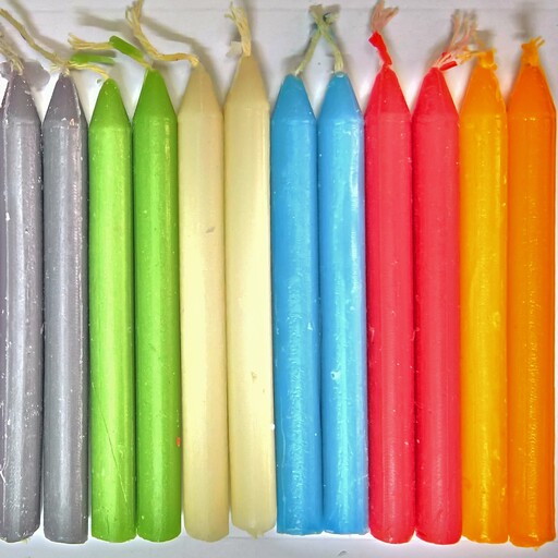شمع قلمی  10 سانتی رنگی بسته 100 عددی ارسال رایگان 