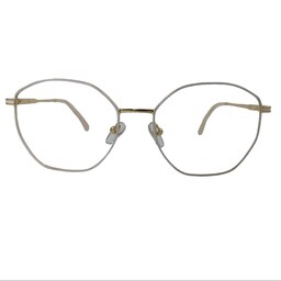 عینک طبی زنانه چند ضلعی طلایی سفید فلزی والنزا 