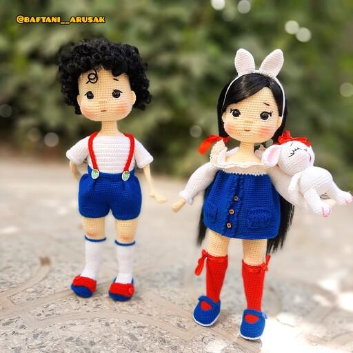 عروسک لوکا و لنا عروسکهای دوقلو عروسک زوج لوکا و لنا مناسب دکور جهیزیه و هدیه