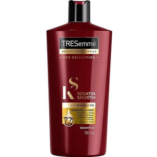 شامپو کراتین ضد وز موهای رنگ شده ترزمه با حجم 700 میل، Tresemme keratin Smooth color