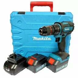 دریل شارژی ماکیتا تمام صنعتی همراه با پک ابزار باطریها 10 سلولی و سه نظام 13 فلزی Makita DCD917 Hammer drill