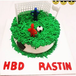 کیک تولد خامه ای  تم فوتبال