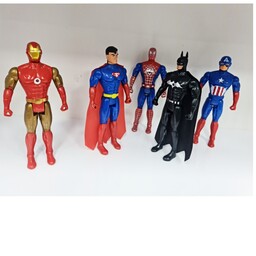 ست اونجرز  5 تایی خارجی. مفصلی و چراغ دار. شامل شخصیت های اسپایدر من،سوپرمن،بت من،مرد آهنی و کاپیتان آمریکا