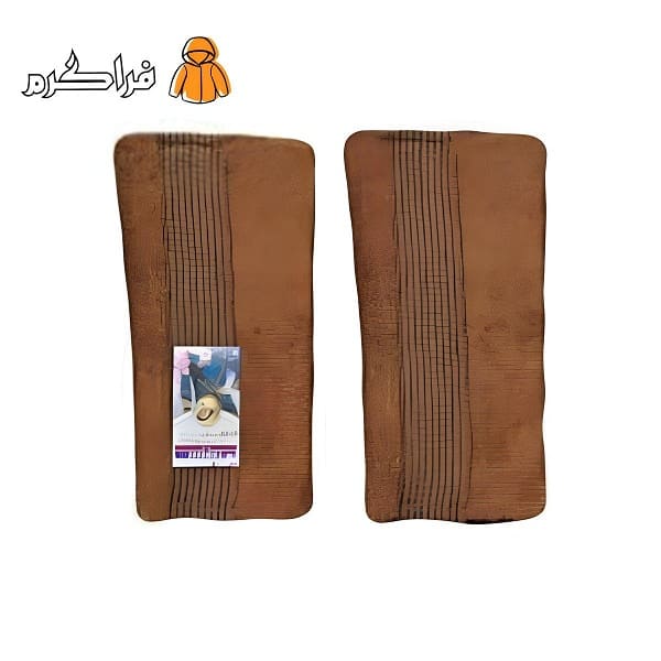 ست دو تکه کلاه و یک جفت زانوبند طرح پشم شتر مردانه و زنانه مشکی