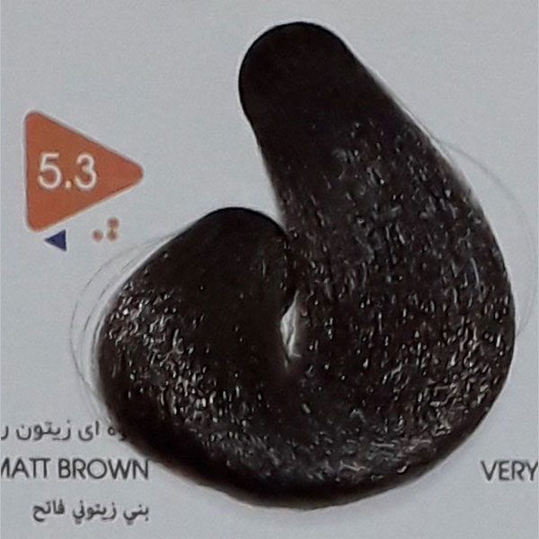 رنگ مو قهوه ای زیتونی روشن ویتامول شماره 5/3 | Vitamol Matt Light Brown Herbal Hair Color No5.3