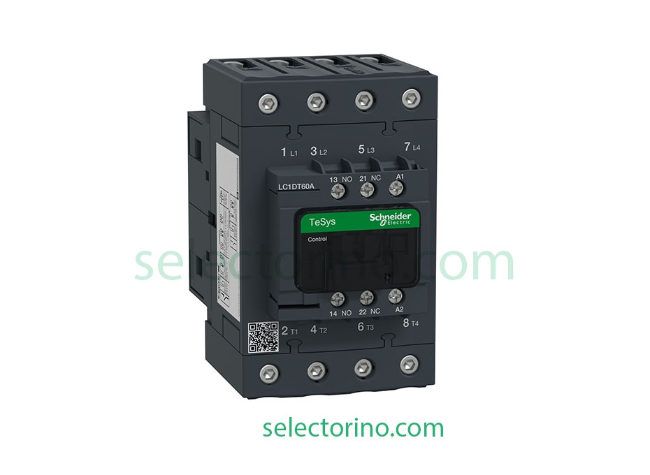 کنتاکتور اشنایدر الکتریک 60 آمپر 4 پل 220 ولت AC با 4NO کد LC1DT60AM7