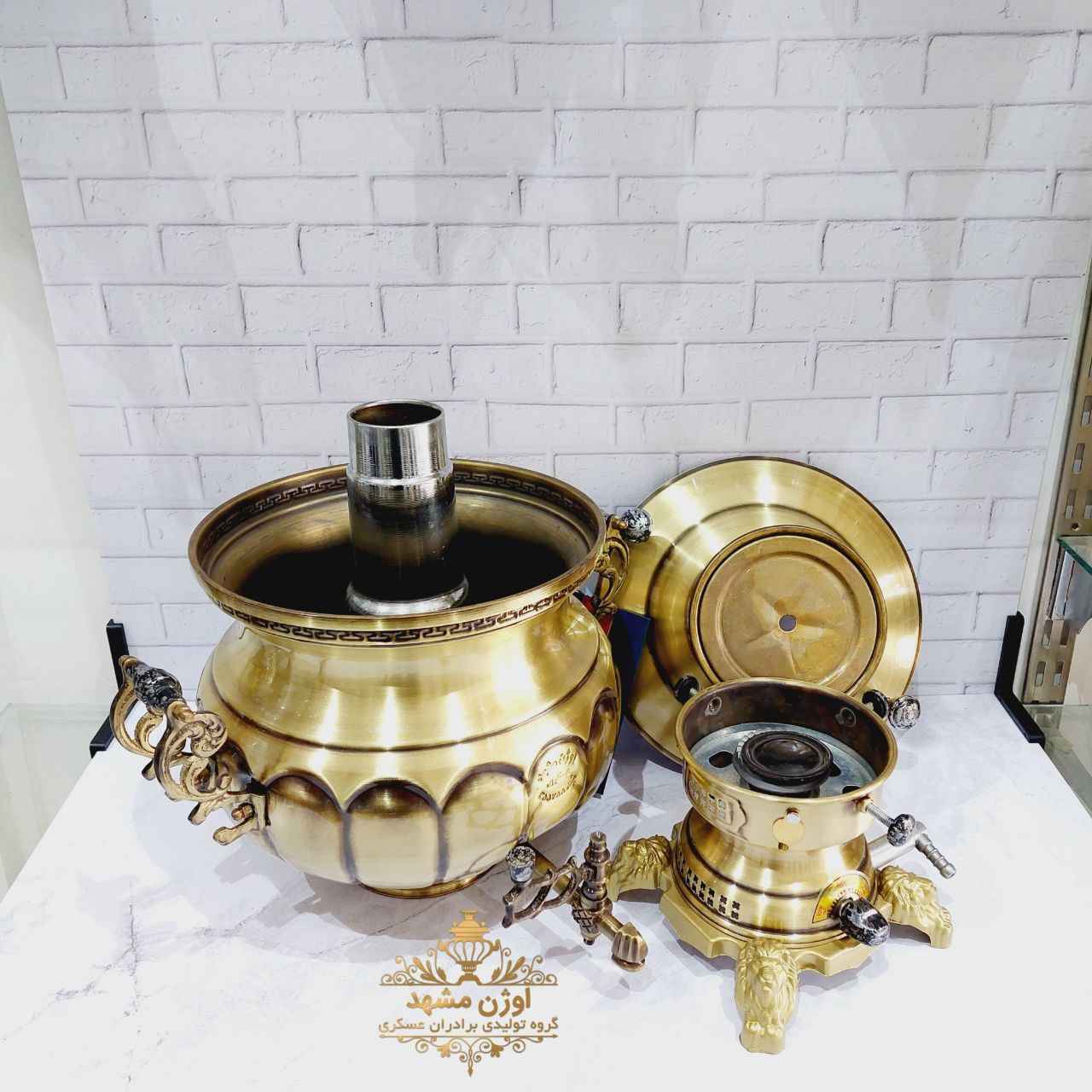 سماور گازی 12 لیتری مهسان طرح دار آنتیک
