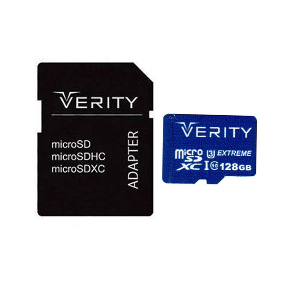 کارت حافظه microSD وریتی مدل U3 سرعت 80MBps ظرفیت 128 گیگابایت به همراه آداپتور SD