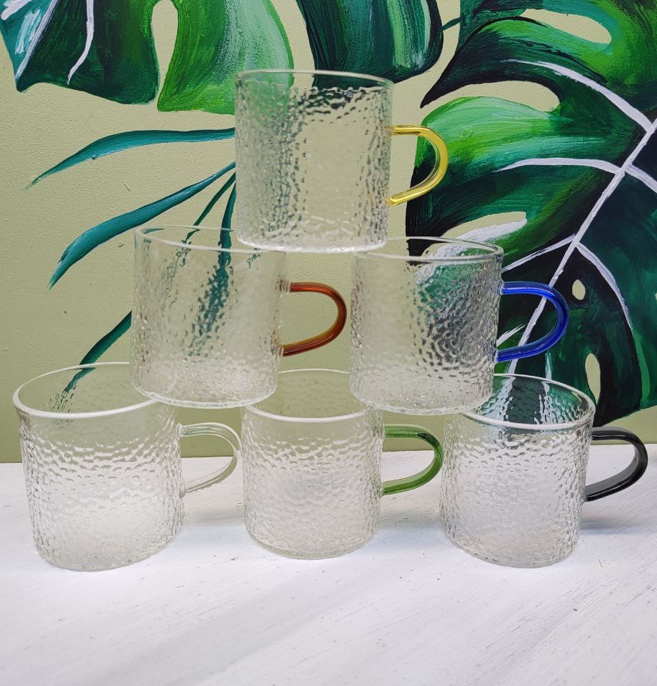 خانه و آشپزخانه پریلند - شات قهوه خوری دسته رنگی برفی (پست پیشتاز پس کرایه)